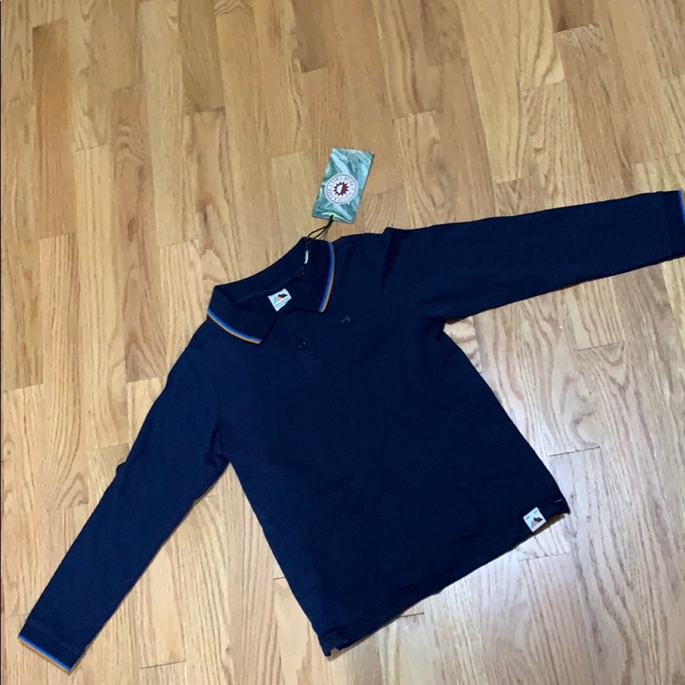 Scotch & soda boys long sleeve navy polo tshirt